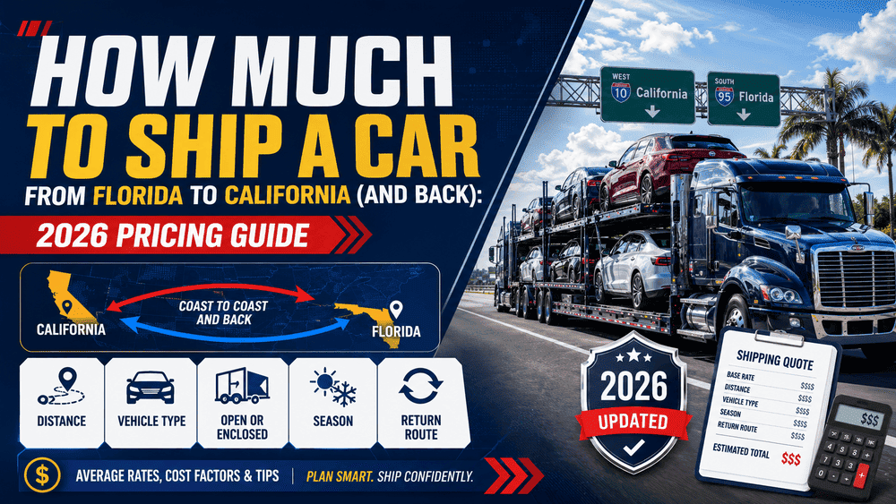 How Much to Ship a Car from Florida to California (and Back): 2026 Pricing Guide